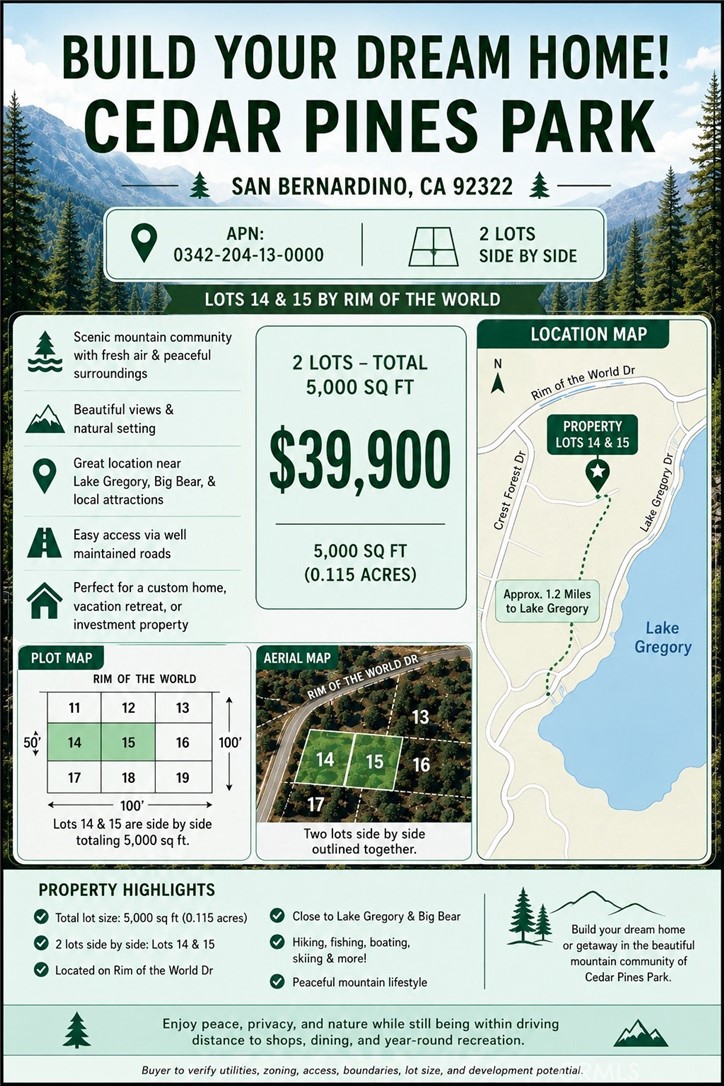 0 Crest Forest, Cedarpines Park, CA 92322 — photo 1