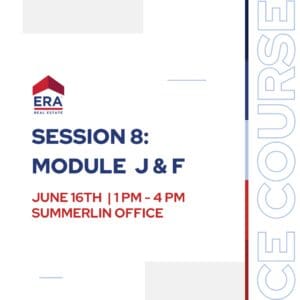 CE Course: Session 8 - Module J, F