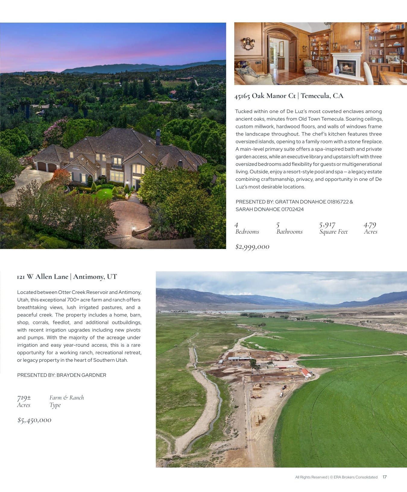 Land and legacy spread from International Collection